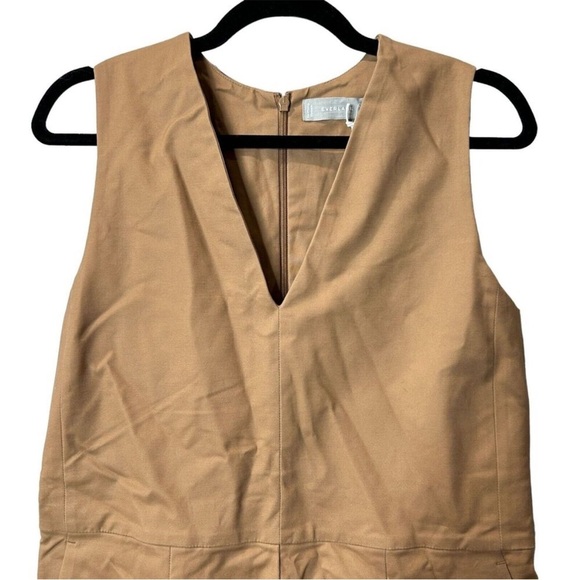 NWT EVERLANE The Structured Jumpsuit Toasted Coconut Tan Camel Size 4 - Picture 10 of 12